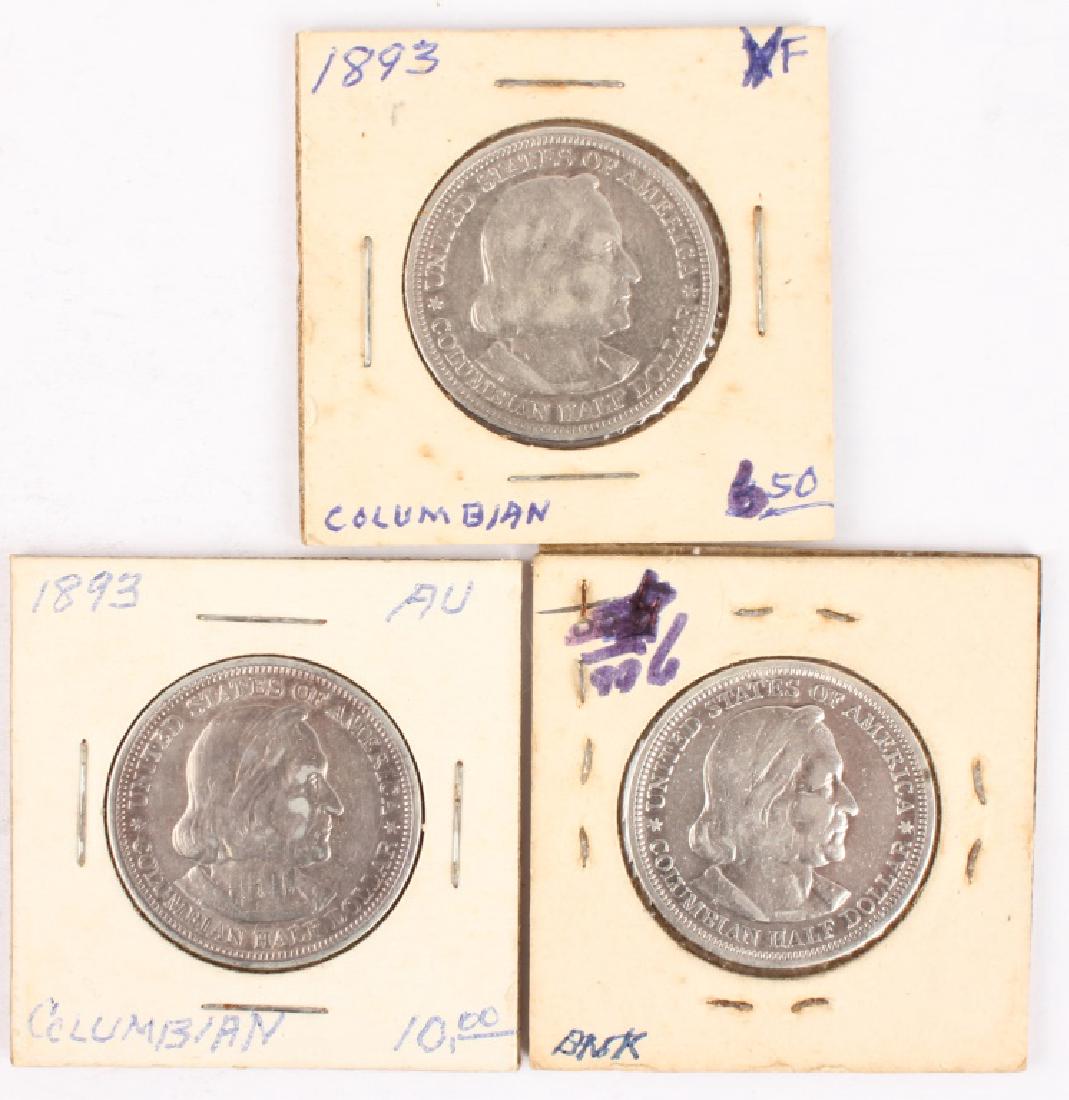 (3) SILVER US COLUMBIAN EXPO COMMEMORATIVE HALVES (1 of 2)