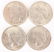 (4) 1922 P SILVER PEACE DOLLARS