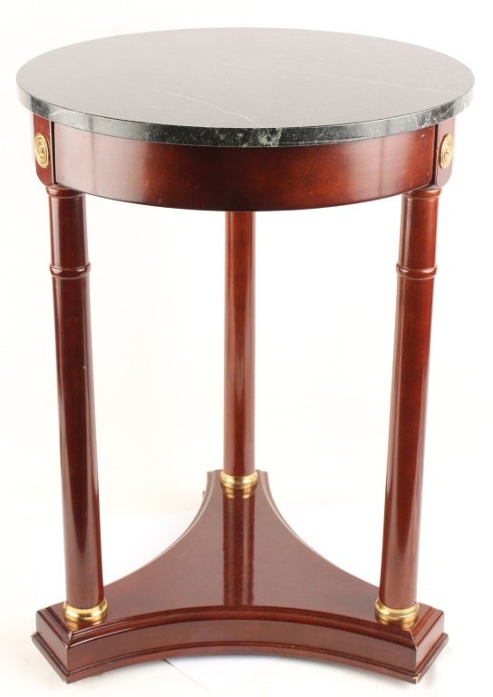 GREEN MARBLE TOP BOMBAY SIDE TABLE