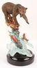 LEGENDS GENESIS BEAR FISHING SALMON METAL STATUE