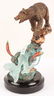 LEGENDS GENESIS BEAR FISHING SALMON METAL STATUE - 4