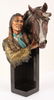 LEGENDS NATIVE AMERICAN WITH HORSE METAL STATUE