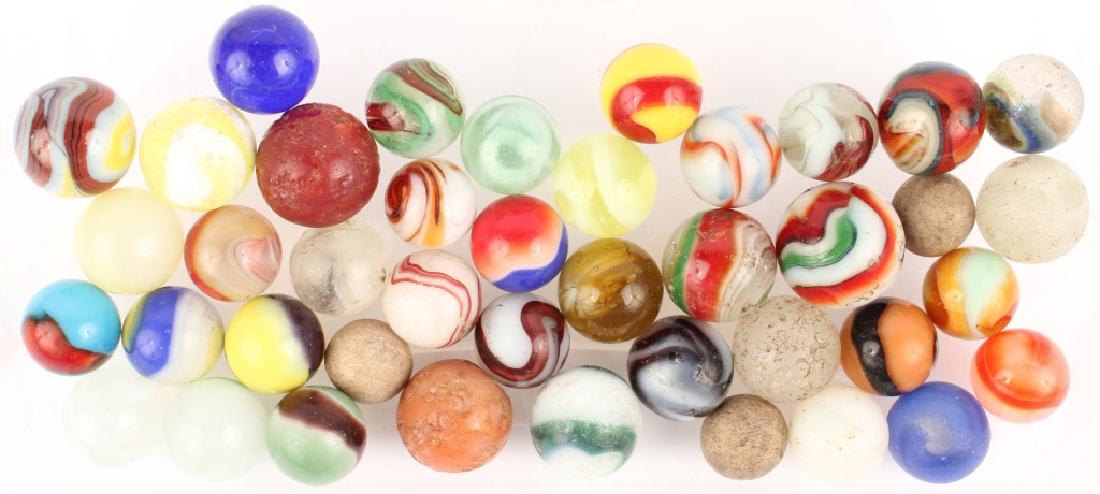 MIXED LOT OF ANTIQUE MARBLES (1 of 5)