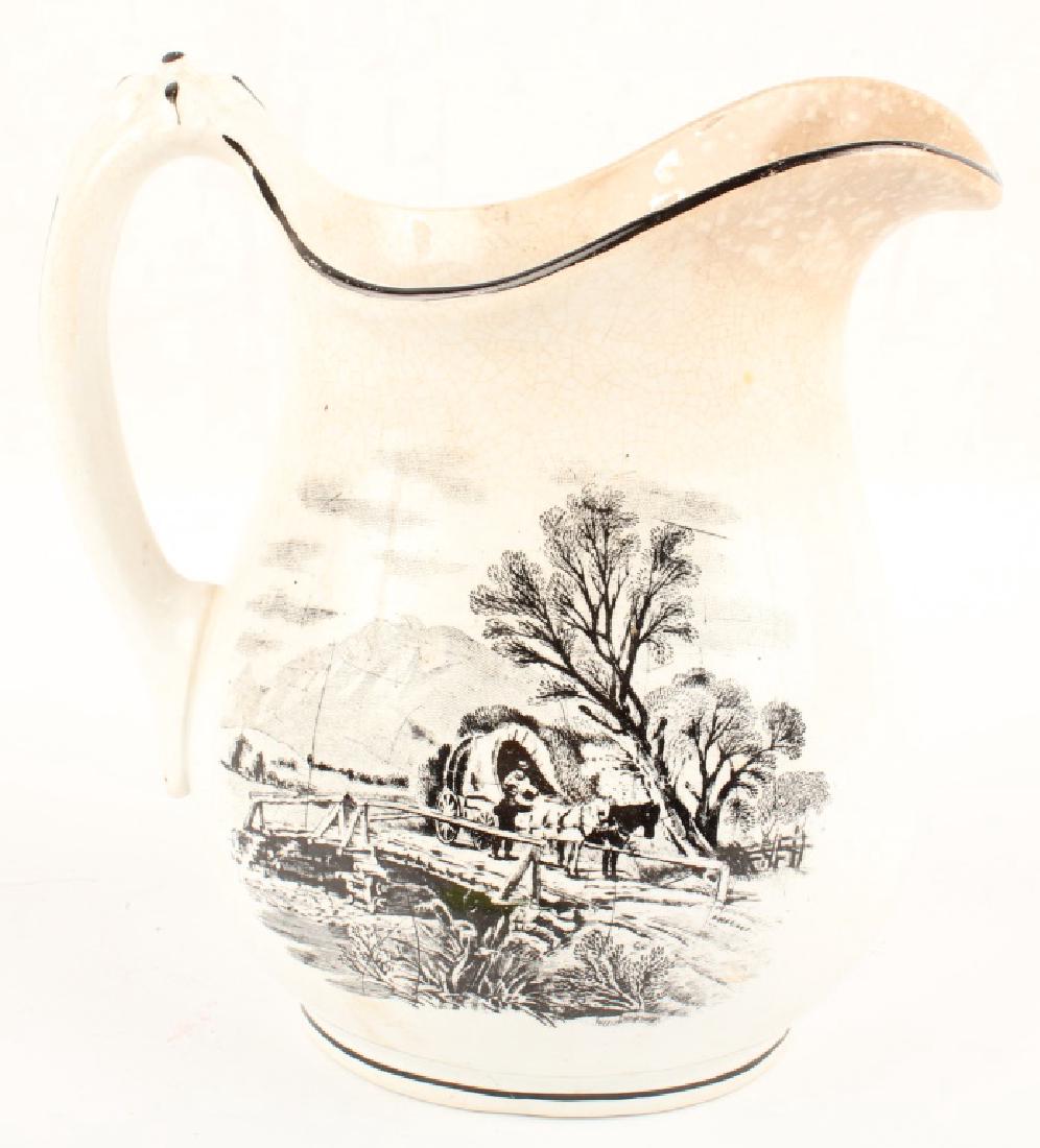 IRONSTONE CHINA PITCHER WITH EQUESTRIAN MOTIF (1 of 5)