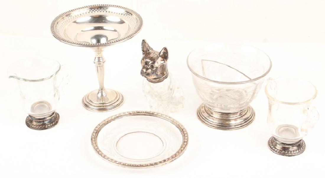 STERLING SILVER GLASS DOG SHAKER COMPOTE & MORE (1 of 5)