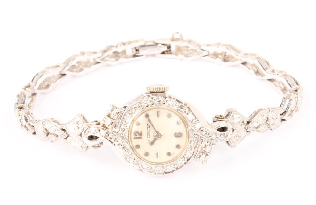 ANTIQUE LADIES LE COULTRE 14K DIAMOND WRISTWATCH (1 of 5)