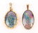 PAIR OF 10K GOLD FOIL BACK SIMULATED OPAL EARRINGS