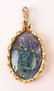 PAIR OF 10K GOLD FOIL BACK SIMULATED OPAL EARRINGS - 2