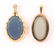 PAIR OF 10K GOLD FOIL BACK SIMULATED OPAL EARRINGS - 4