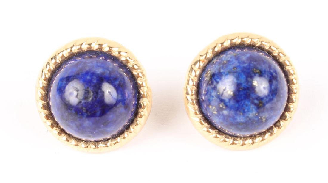 LADIES 14K GOLD LAPIS EARRINGS (1 of 3)
