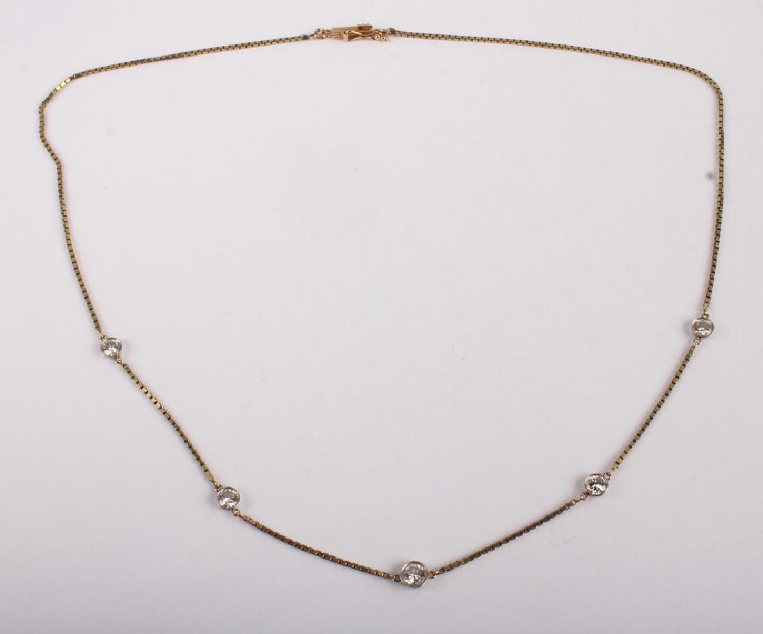 LADIES 14K YELLOW GOLD DIAMOND NECKLACE (1 of 2)