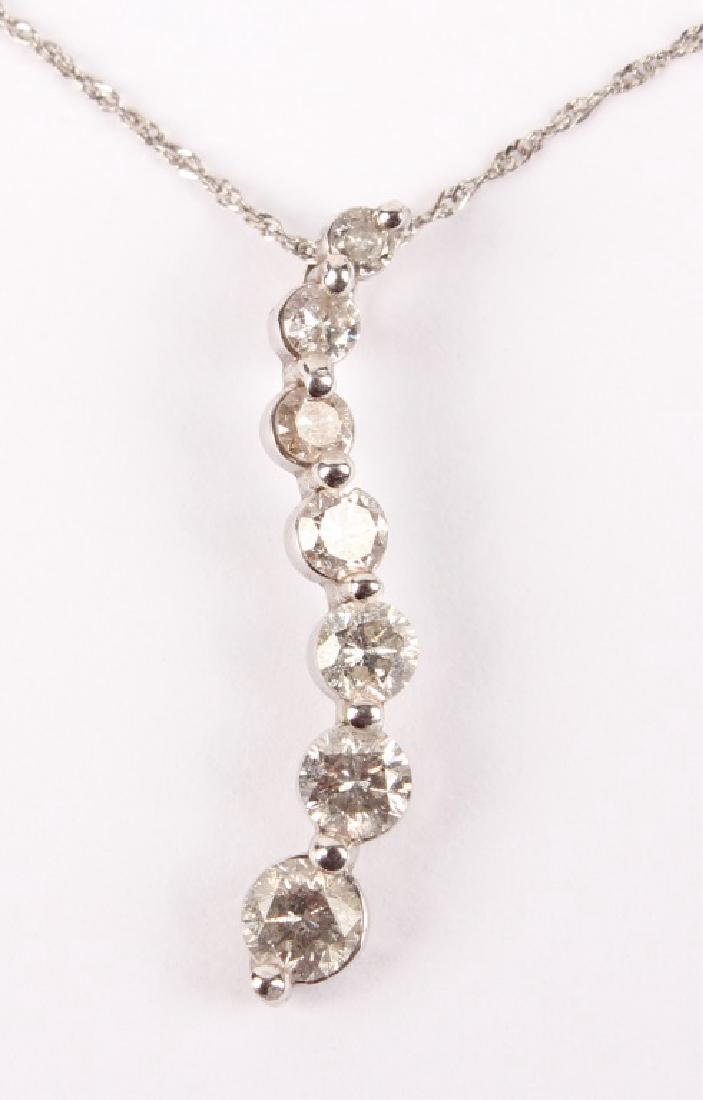 LADIES 14K WHITE GOLD GRADUATED DIAMOND NECKLACE (1 of 3)