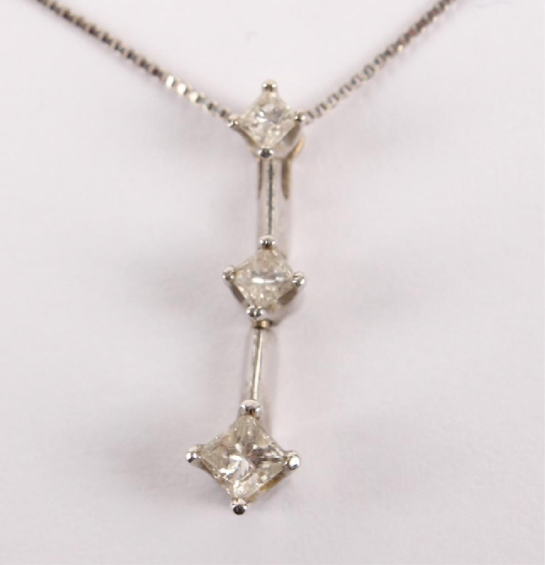 LADIES 14K WHITE GOLD DIAMOND NECKLACE (1 of 2)