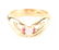 14K YELLOW GOLD DIAMOND RUBY FASHION RING - 2