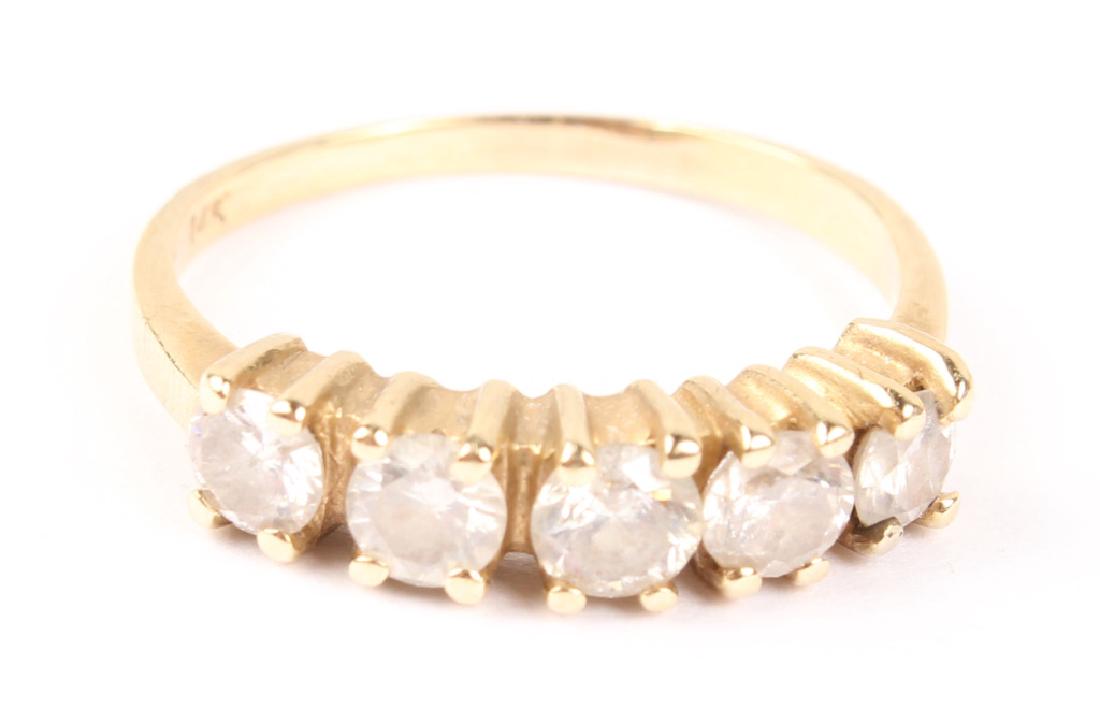 LADIES 14K YELLOW GOLD DIAMOND WEDDING BAND (1 of 2)