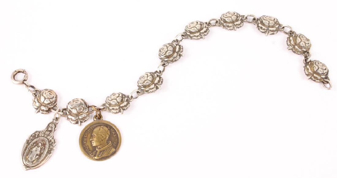 STERLING SILVER CATHOLIC SAINTS CHARM BRACELET