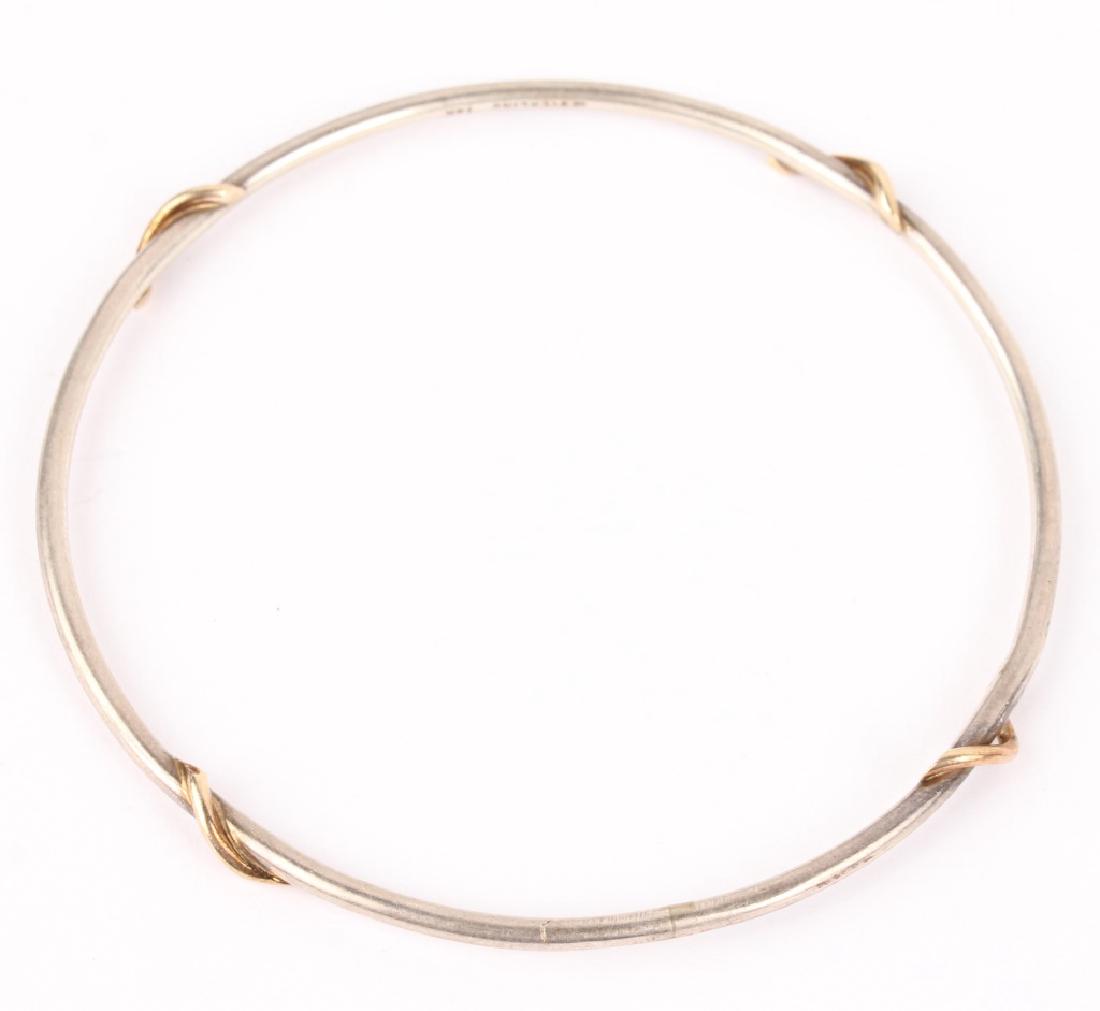 STERLING SILVER & 14K YELLOW GOLD BANGLE BRACELET (1 of 3)