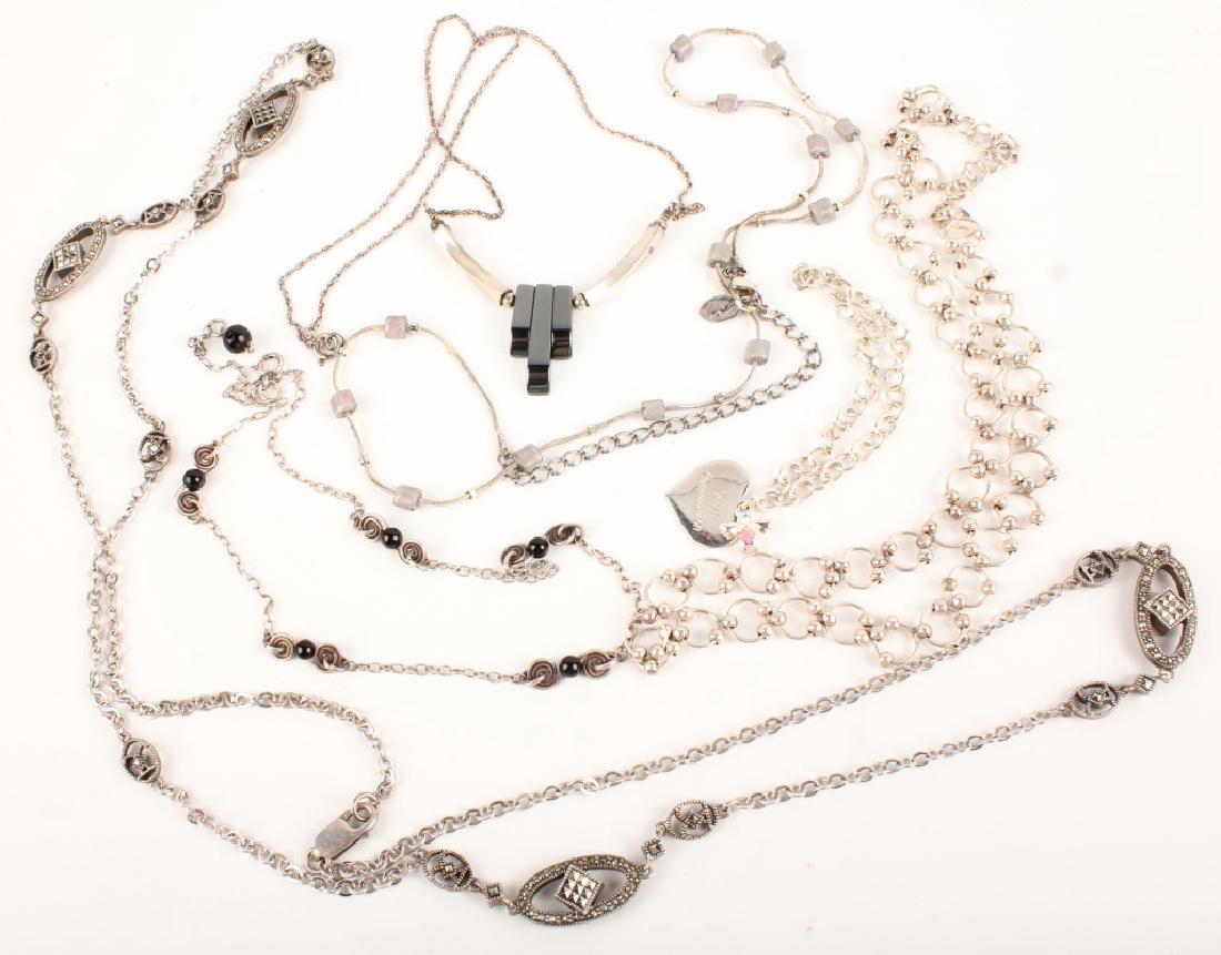 STERLING SILVER NECKLACES: STERLING SILVER NECKLACES Sterling silver necklaces, with hematite and marcasite. Weight: 69.3g Shipping / Pickup: We Can Ship This Item