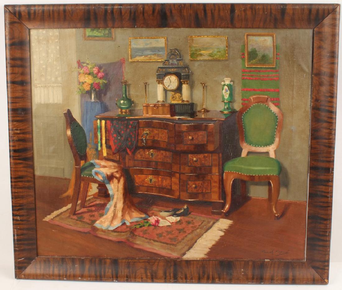 ROMEK ARPAD ROOM INTERIOR OIL PAINTING (1 of 4)