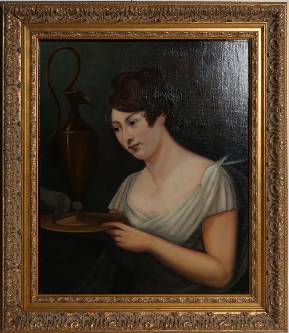 AMERICAN SCHOOL 19TH C RESTORED PORTRAIT OF LADY (1 of 4)