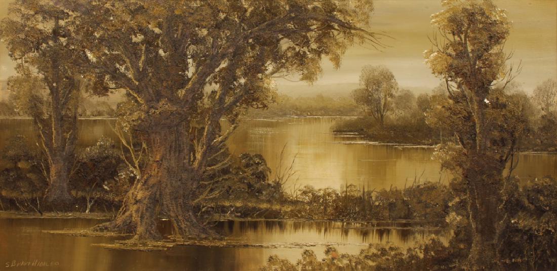 BRAVO HIDALGO OIL LANDSCAPE OF A LAKE AT DUSK (1 of 4)