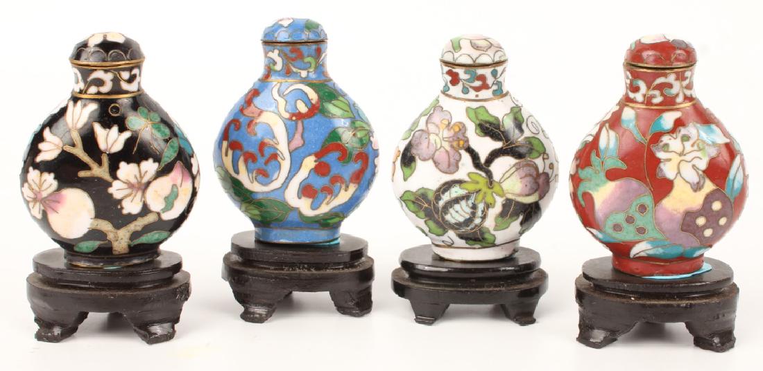 LOT OF 4 CLOISONNE SNUFF BOTTLES (1 of 3)