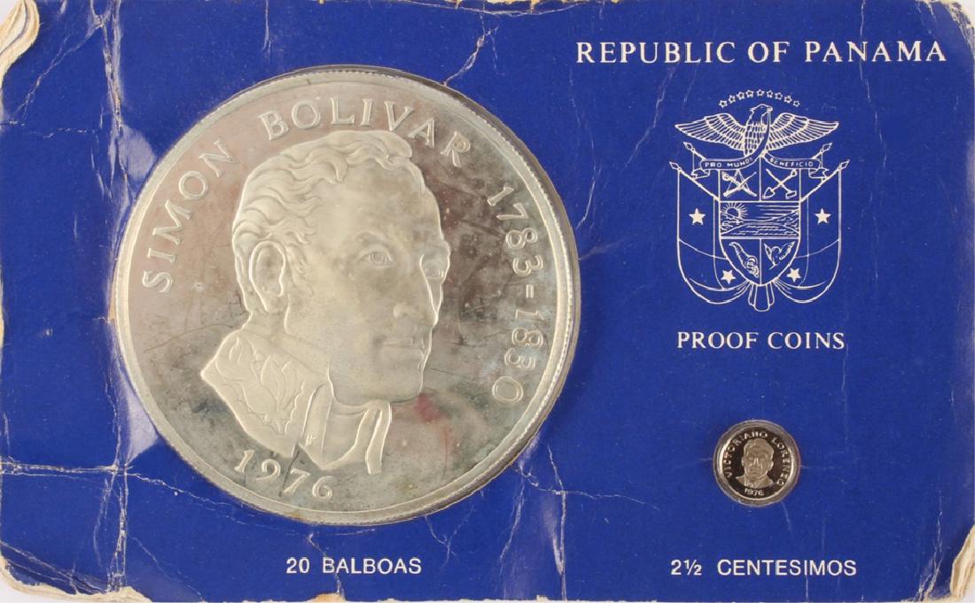 1976 SIMON BOLIVAR PANAMA 20 BALBOAS SILVER COIN (1 of 4)