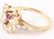 LADIES 14K YELLOW GOLD DIAMOND RUBY RING - 4