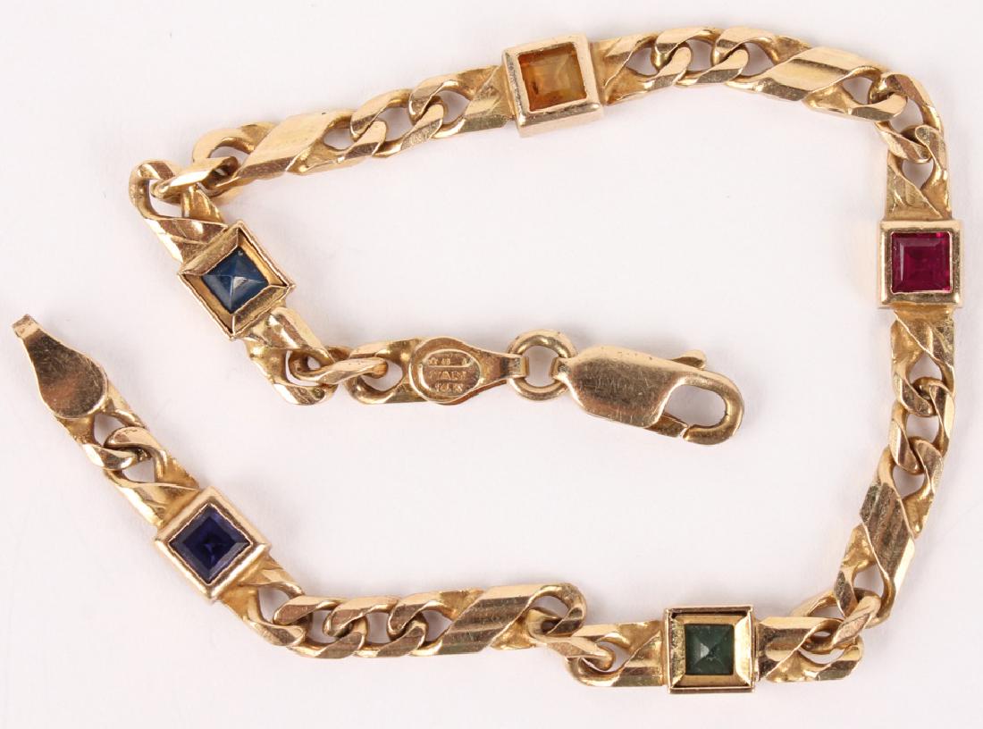 LADIES 14K YELLOW GOLD MULTIGEM BRACELET (1 of 3)