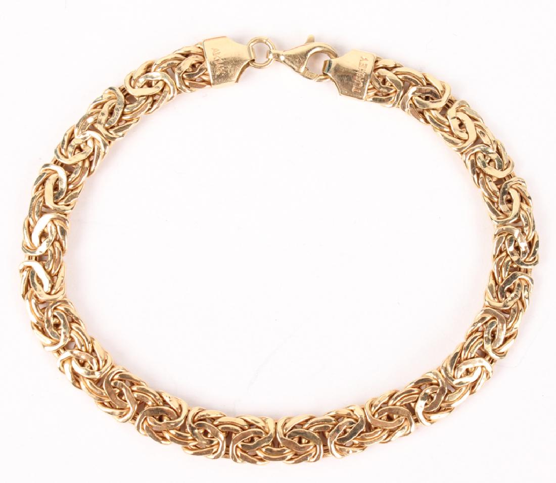 14K YELLOW GOLD BYZANTINE LINK BRACELET (1 of 2)