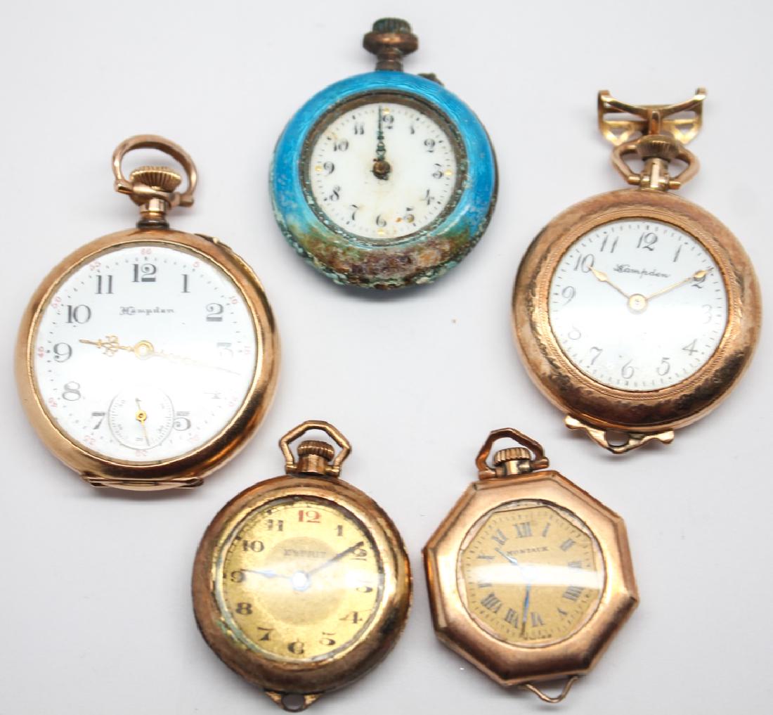 WOMENS POCKET WATCHES - HAMPDEN, SILVER ENAMELED (1 of 4)