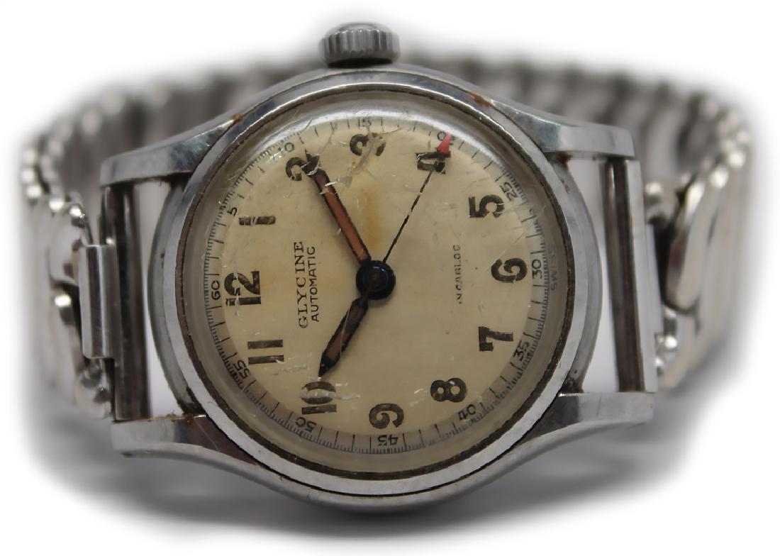 MEN`S STEEL GLYCINE INCABLOC MILITARY WRIST WATCH (1 of 3)