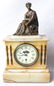 BOSTON CLOCK CO. MARBLE MANTEL CLOCK w/ BRONZE