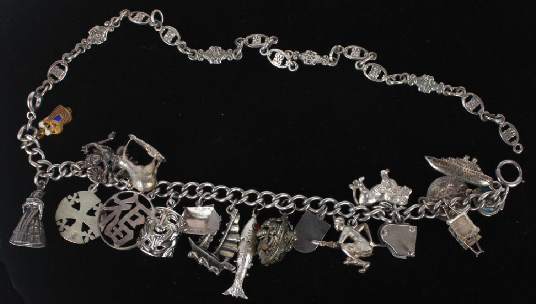 LADIES STERLING SILVER CHARM BRACELET (1 of 4)