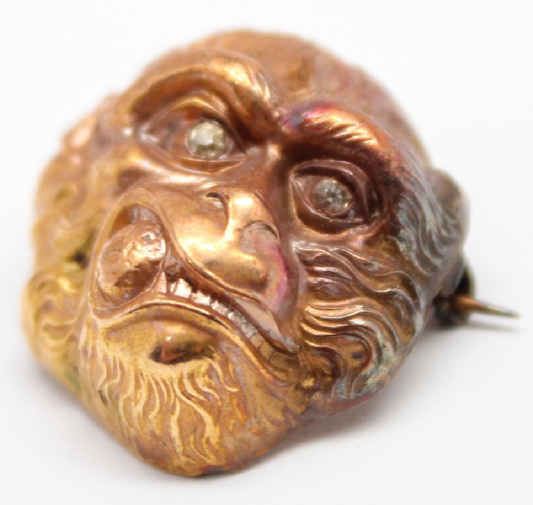 14K YELLOW GOLD DIAMOND MONKEY PIN (1 of 3)