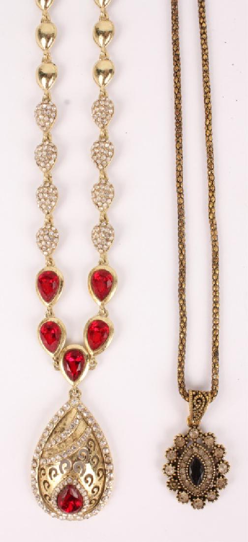 PAIR OF ORNATE COSTUME JEWELRY PENDANT NECKLACES (1 of 7)
