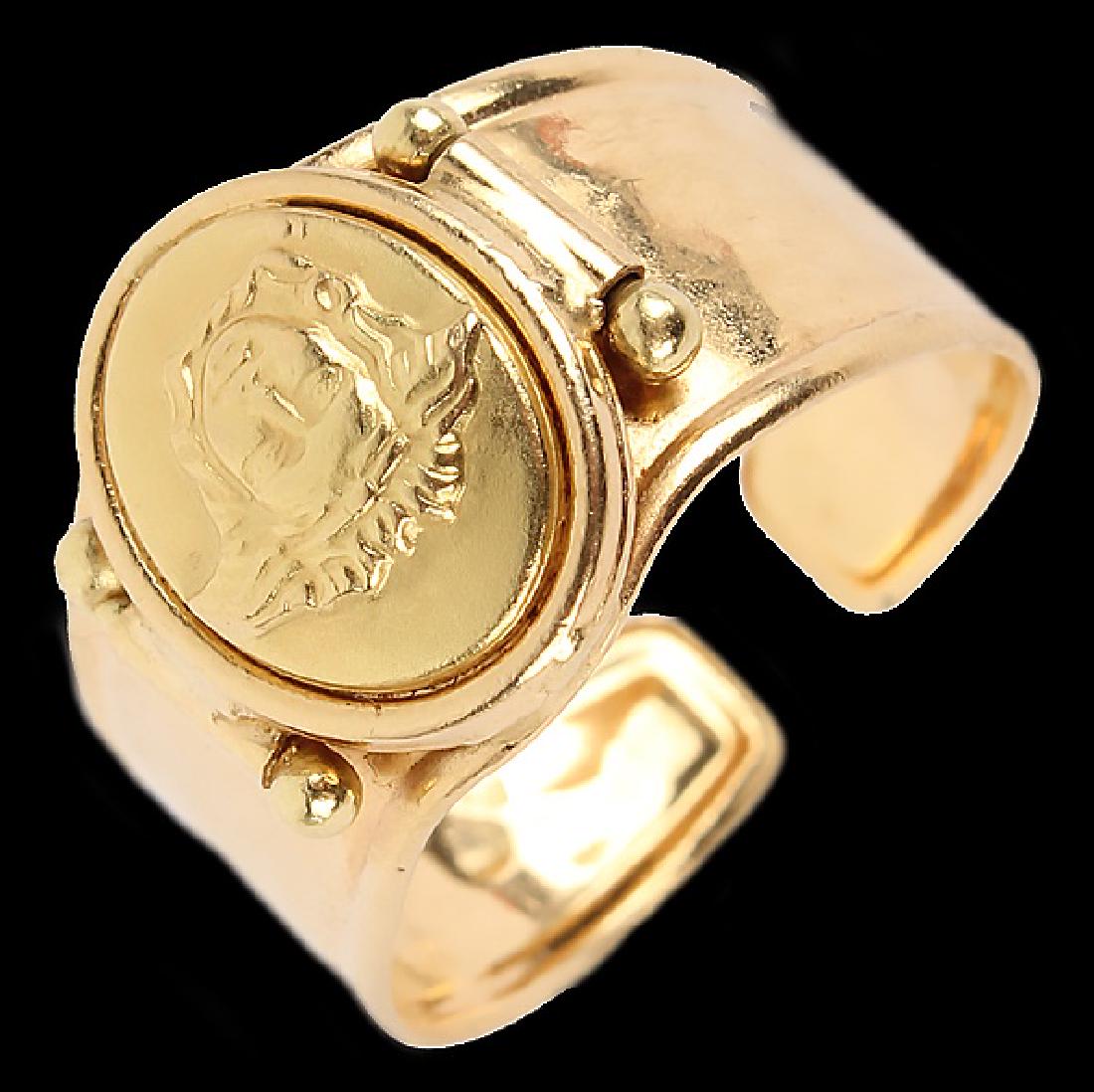 LADIES 18K YELLOW GOLD ITALIAN FASHION RING (1 of 4)
