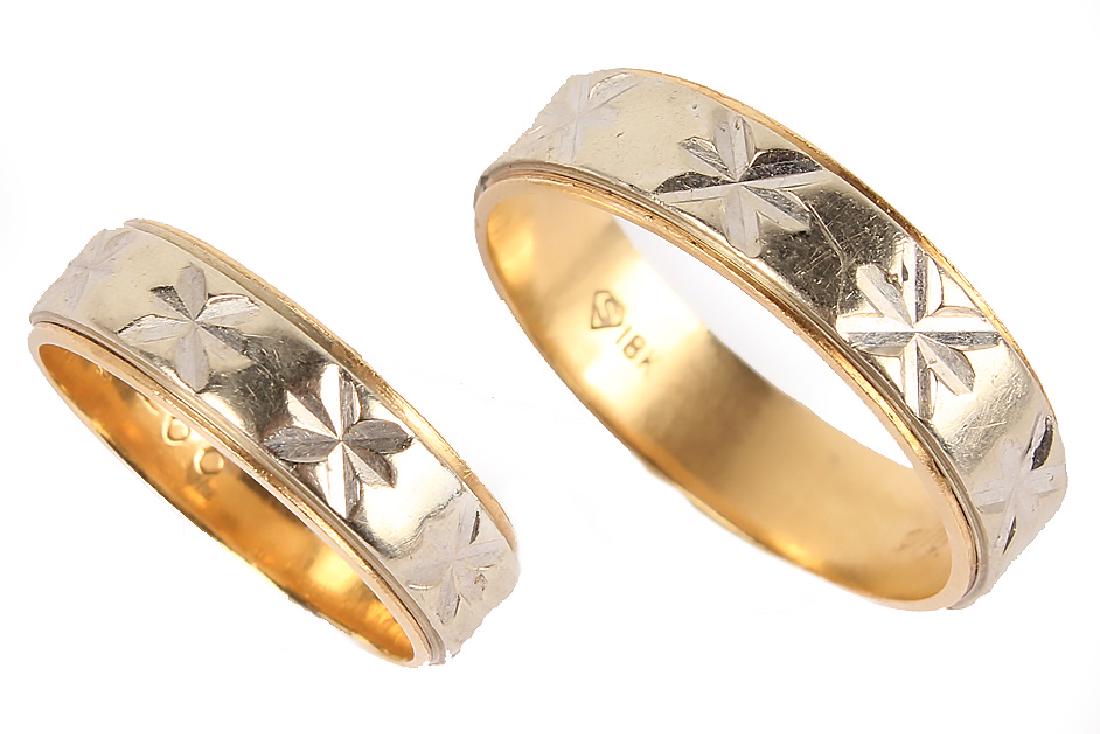 MATCHED 18K TWO TONE GOLD WEDDING BANDS (1 of 3)