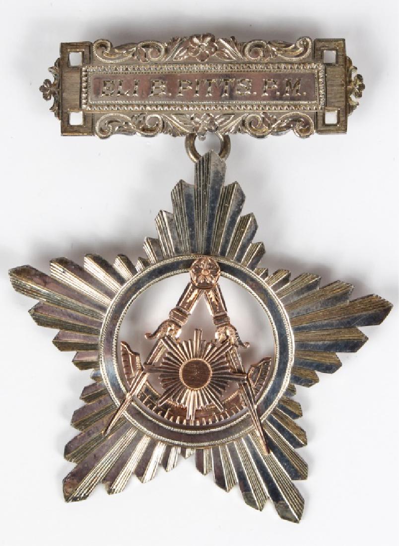 STERLING SILVER & 10K ROSE GOLD MASONIC PIN (1 of 3)