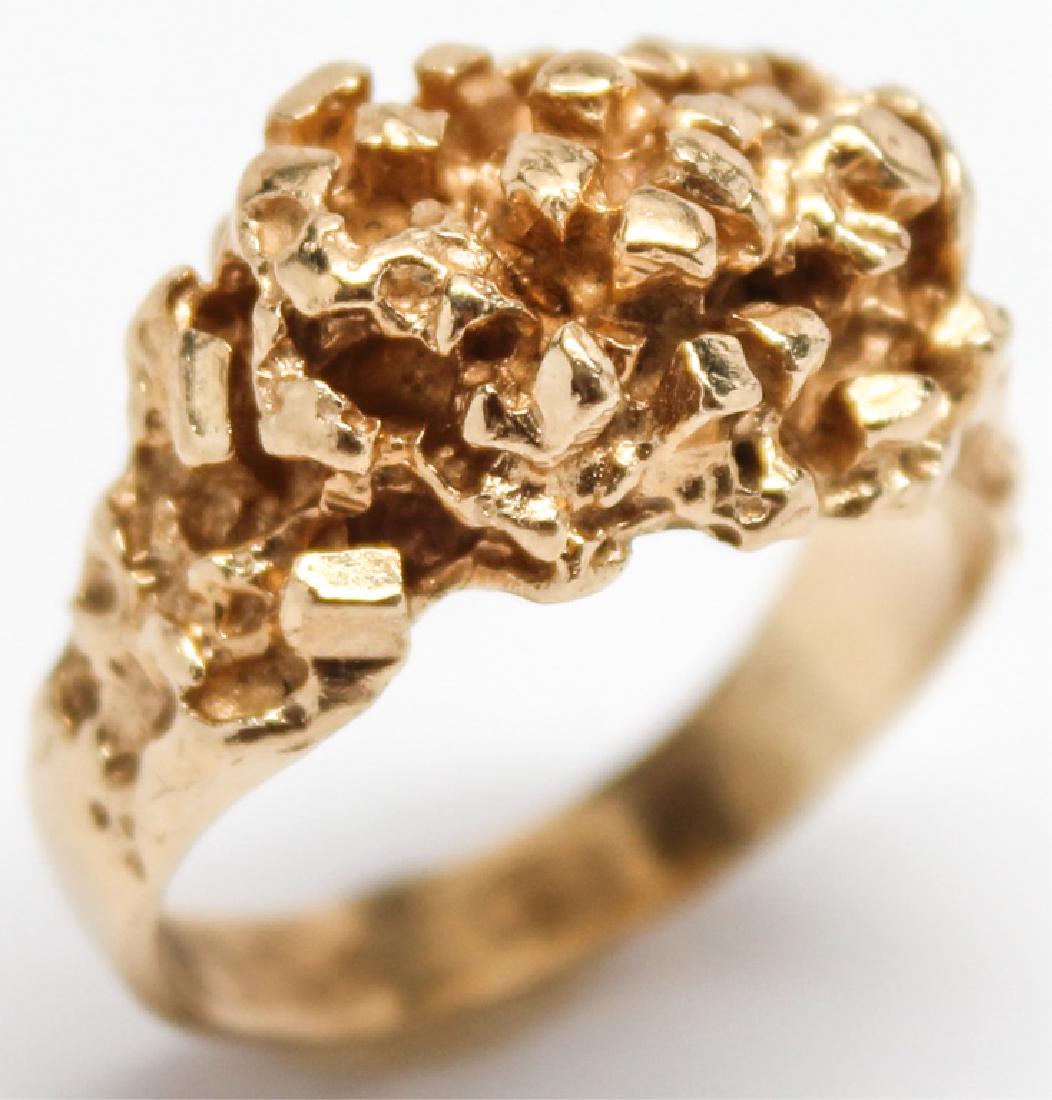 MEN'S 14K YELLOW GOLD NUGGET RING (1 of 4)
