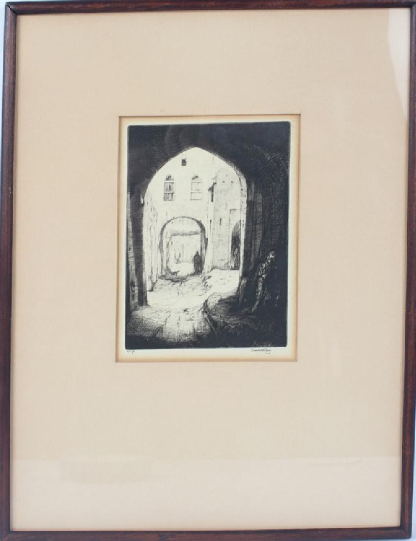 "THE BEGGAR" DRY POINT ETCHING BY CHARLES CANE (1 of 4)
