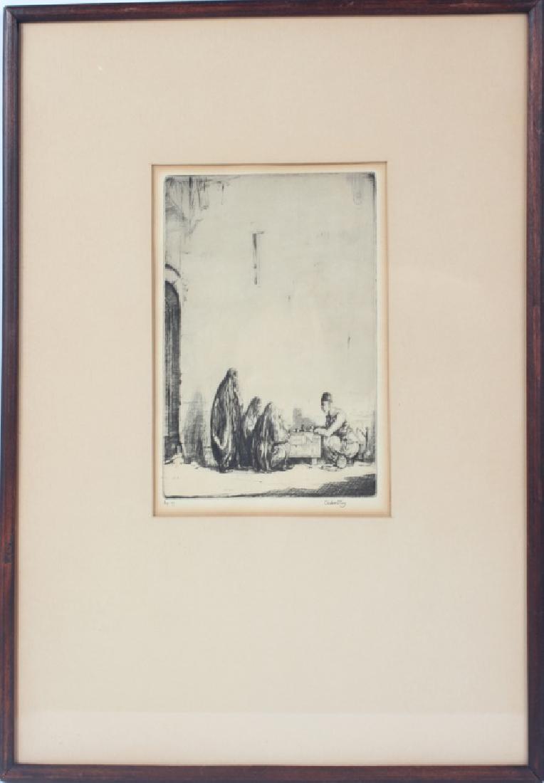 THE LETTER WRITER BAGHDAD-CHARLES CAIN ETCHING (1 of 4)