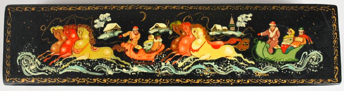 RUSSIAN HAND PAINTED LACQUER BOX (1 of 5)
