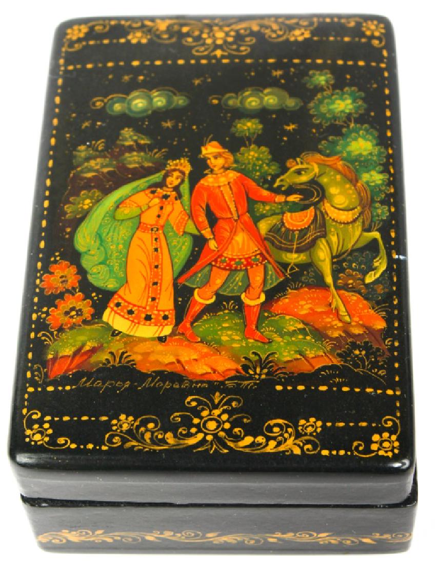 RUSSIAN HAND PAINTED LACQUER BOX (1 of 4)
