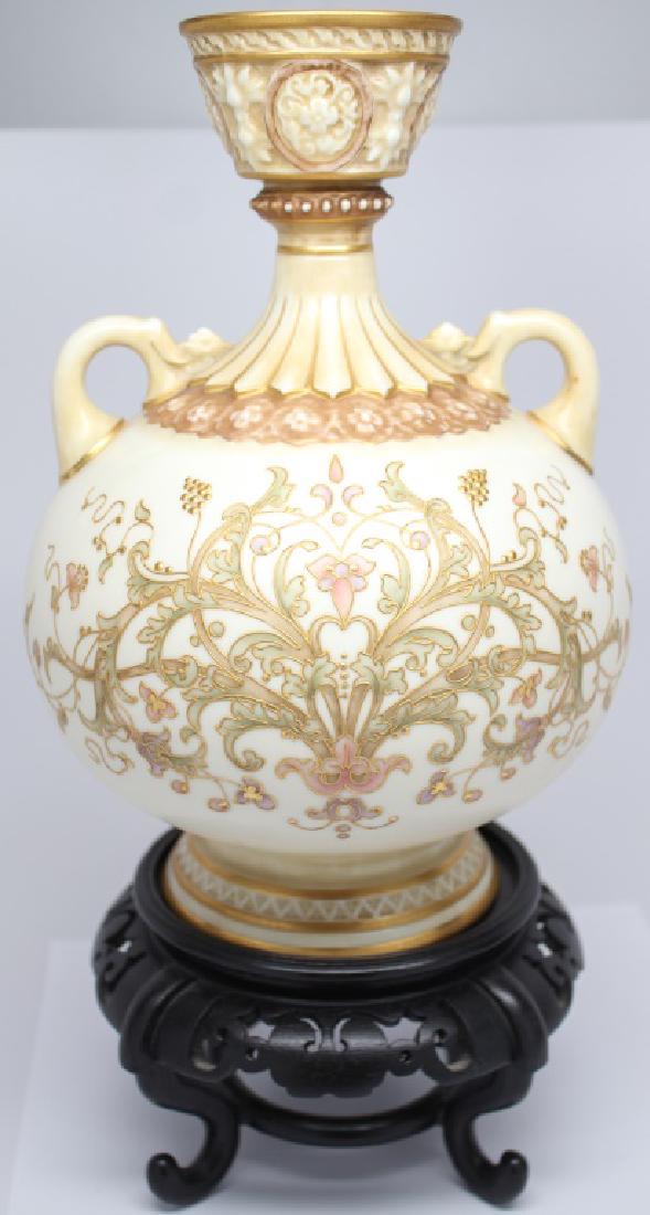 ENGLISH FLORAL HAND DECORATED PORCELAIN VASE (1 of 5)