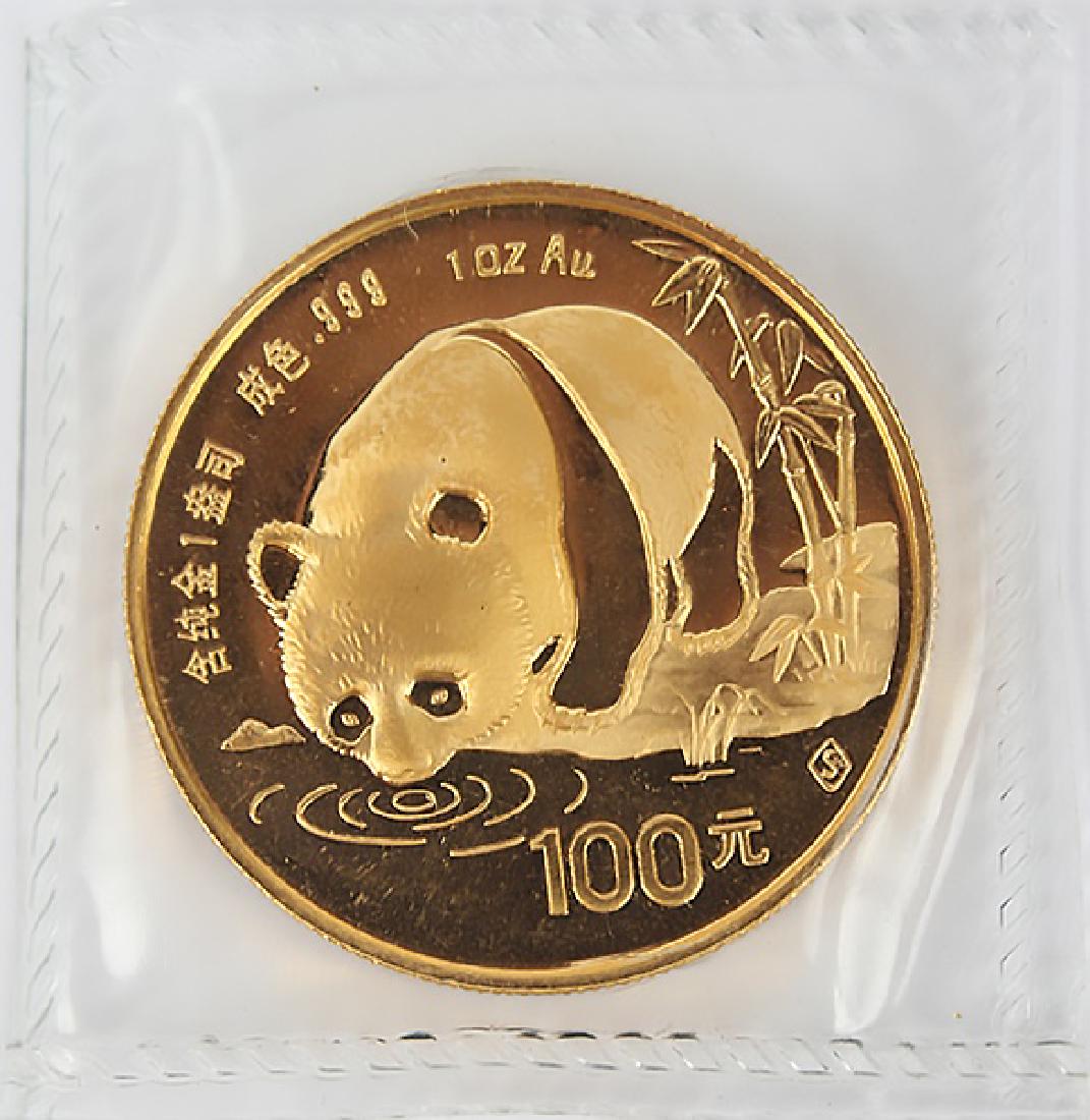 GOLD 1 OZ CHINA PANDA 100 YUAN 1987 S - SEALED (1 of 2)