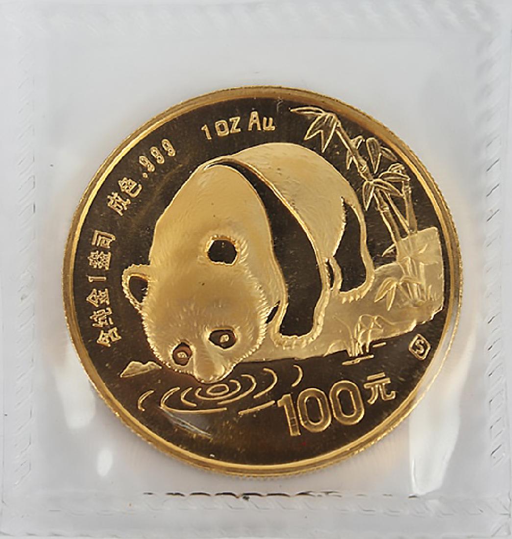 GOLD 1 OZ CHINA PANDA 100 YUAN 1987 S - SEALED (1 of 2)