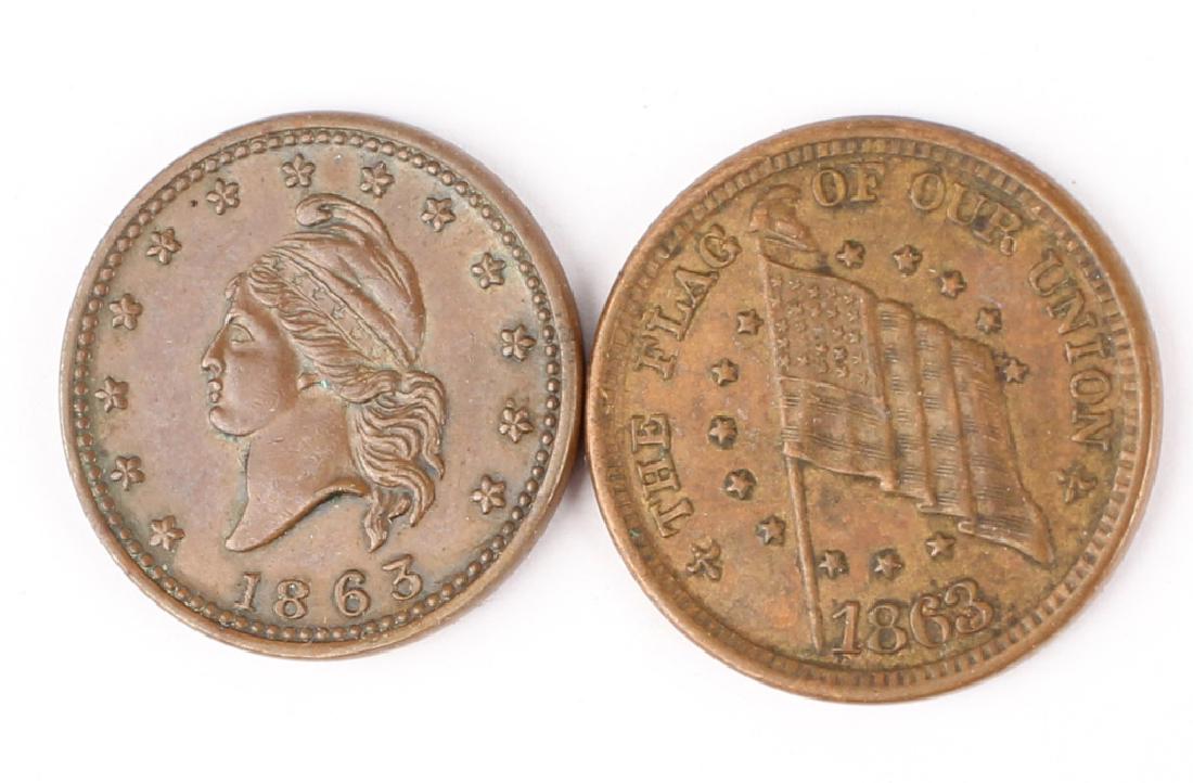 UNITED STATES CIVIL WAR TOKENS - LOT OF 2 (1 of 5)