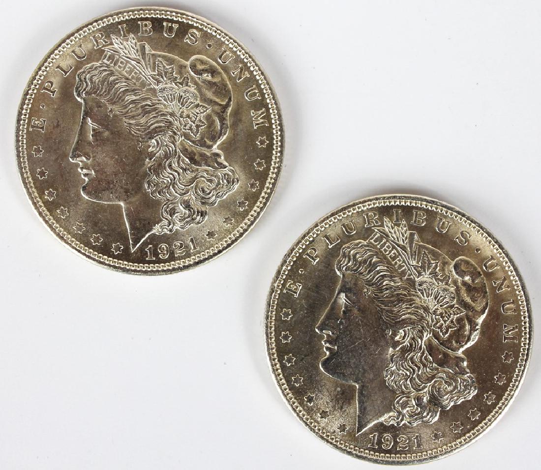 1921 MORGAN SILVER DOLLARS HIGH GRADE - LOT OF 2 (1 of 2)