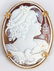 LARGE SHELL CAMEO 14K YELLOW GOLD BROOCH PENDANT